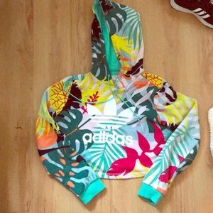 Adidas Crop Hoodie - Tropical color blend